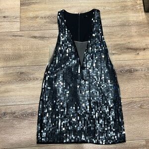 NBD Revolve Bexley Plunging V Sequin Mini Dress Black Size m